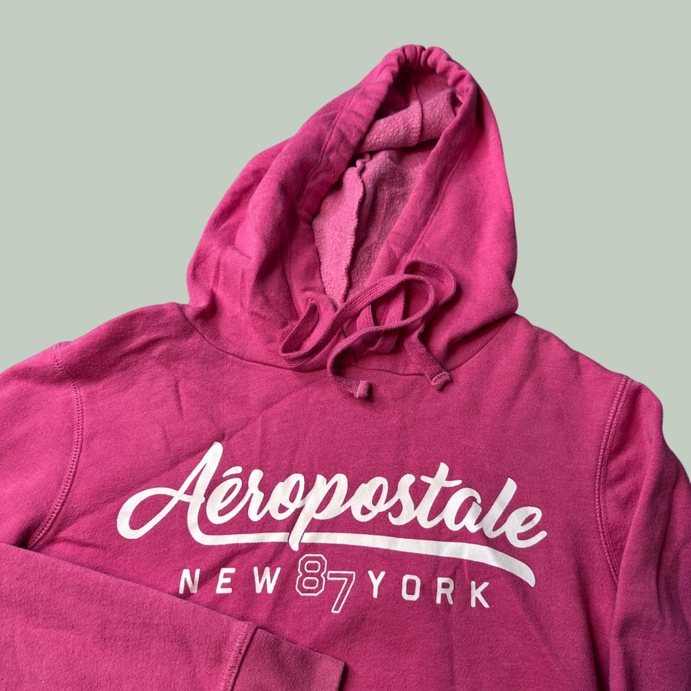 Aeropostale Hoodie Women M LXJXCH19 Pink Graphic New York 87 Pullover